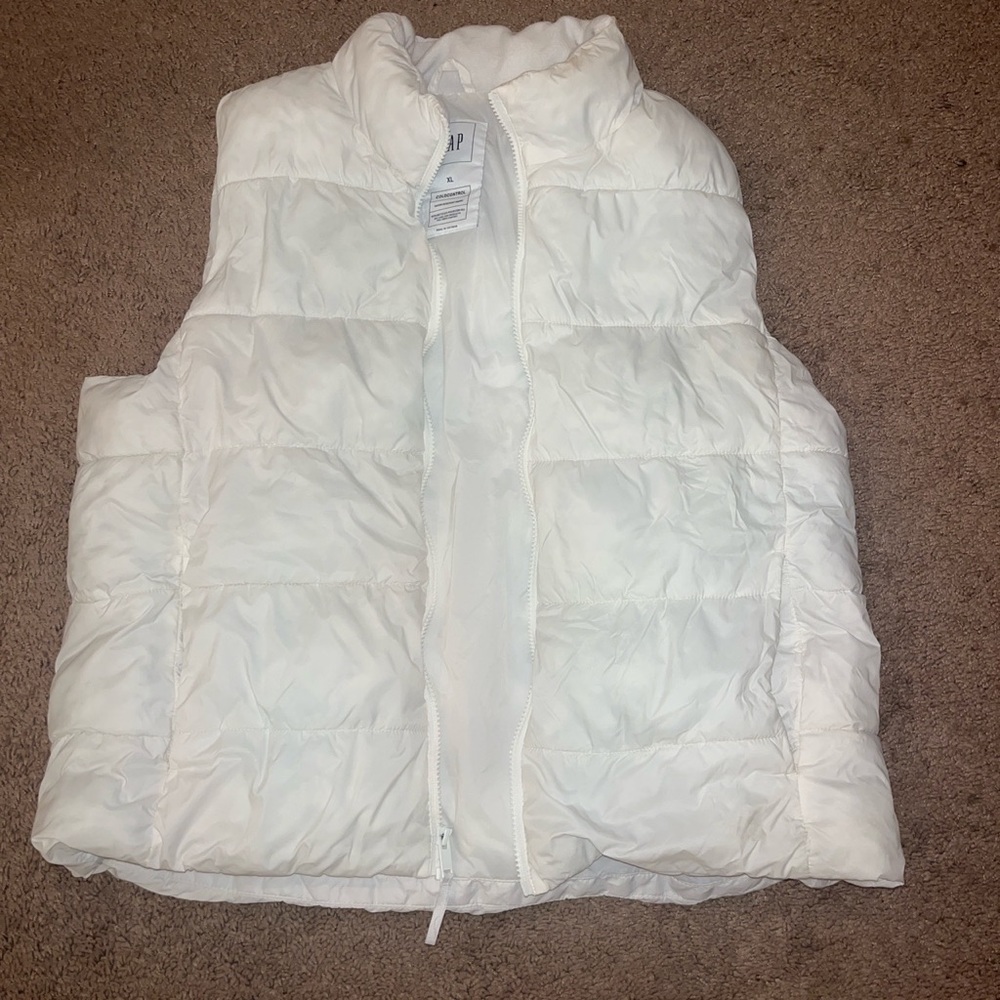 white puffer vest